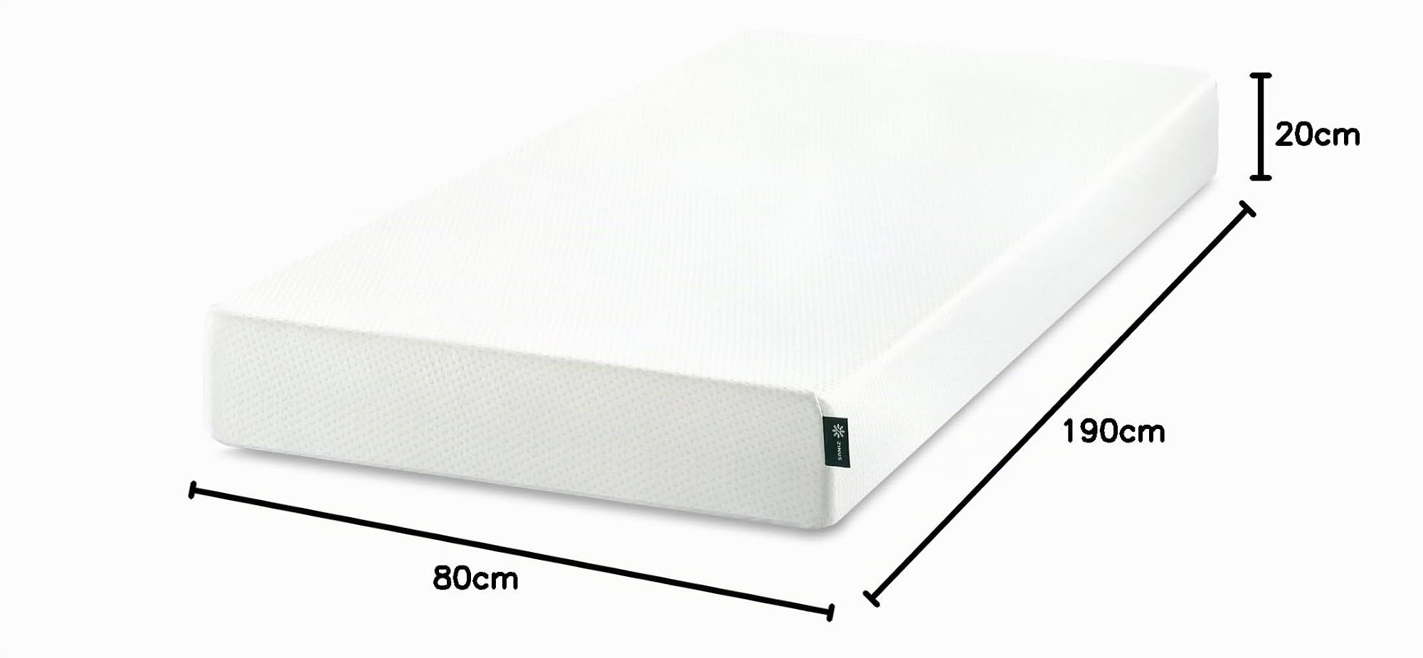 Zinus Colchón Individual de 80 x 190 cm, colchón de 80 x 190 cm, ortopédico de Espuma viscoelástica con Cool Gel, Altura de 20 cm, firmeza Media, Certificado Oeko-Tex, colchón ortopédico ventilado y