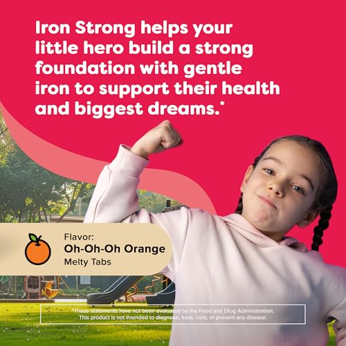 image for Renzo's Iron Supplements for Kids, Dissolvable Vegan Iron Supplement w