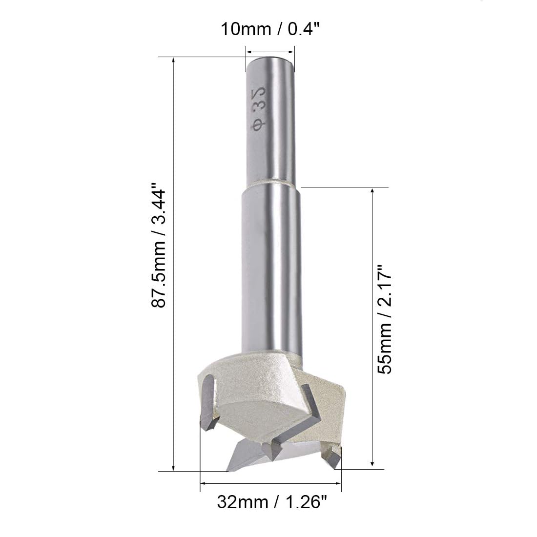 MACHSWON Forstner Drill Bits Tungsten Carbide Wood Hole Saw Opener Drill Bit 38mm Woodworking Drilling Boring Bit Cutter - Image 4