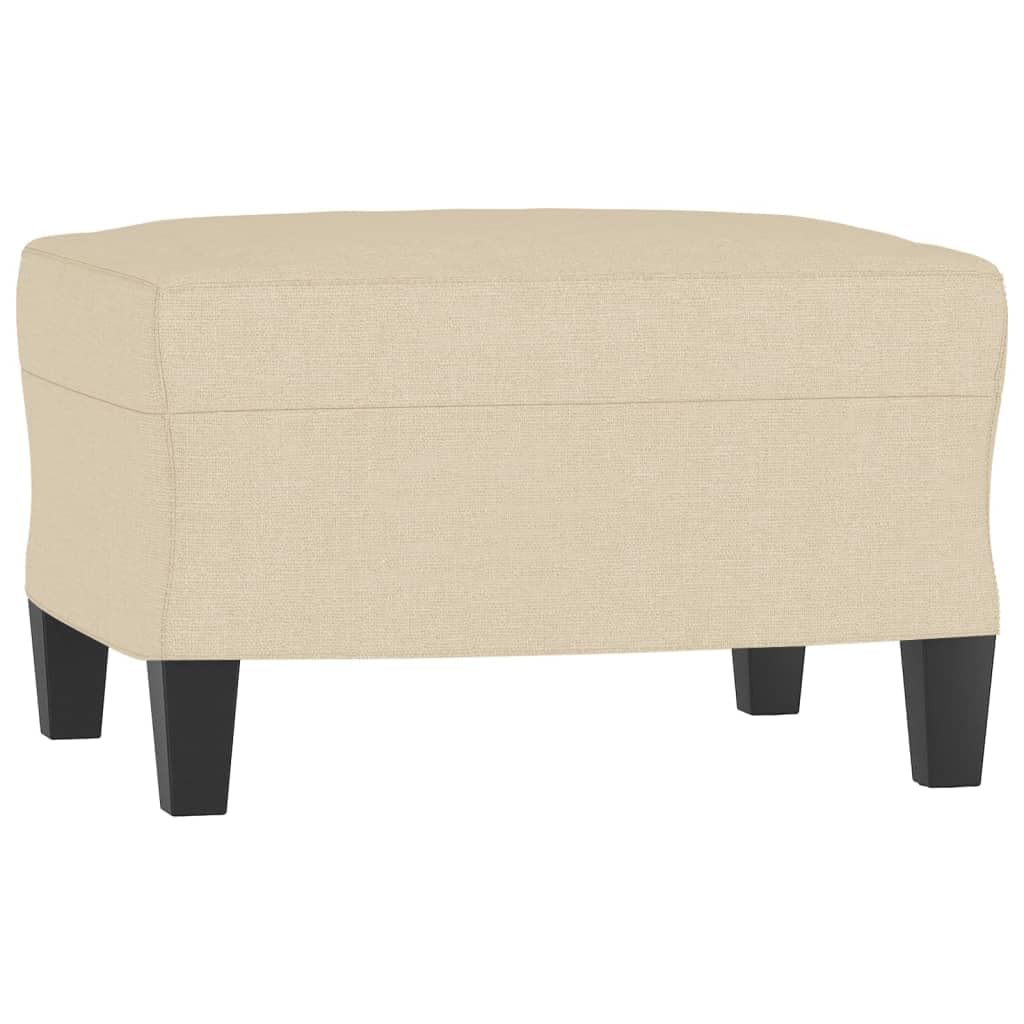 Canapé 3 places avec tabouret Crème 180 cm Tissu d'ameublement Salon avec fonction couchage et espace de rangement pour salon et chambre d'amis