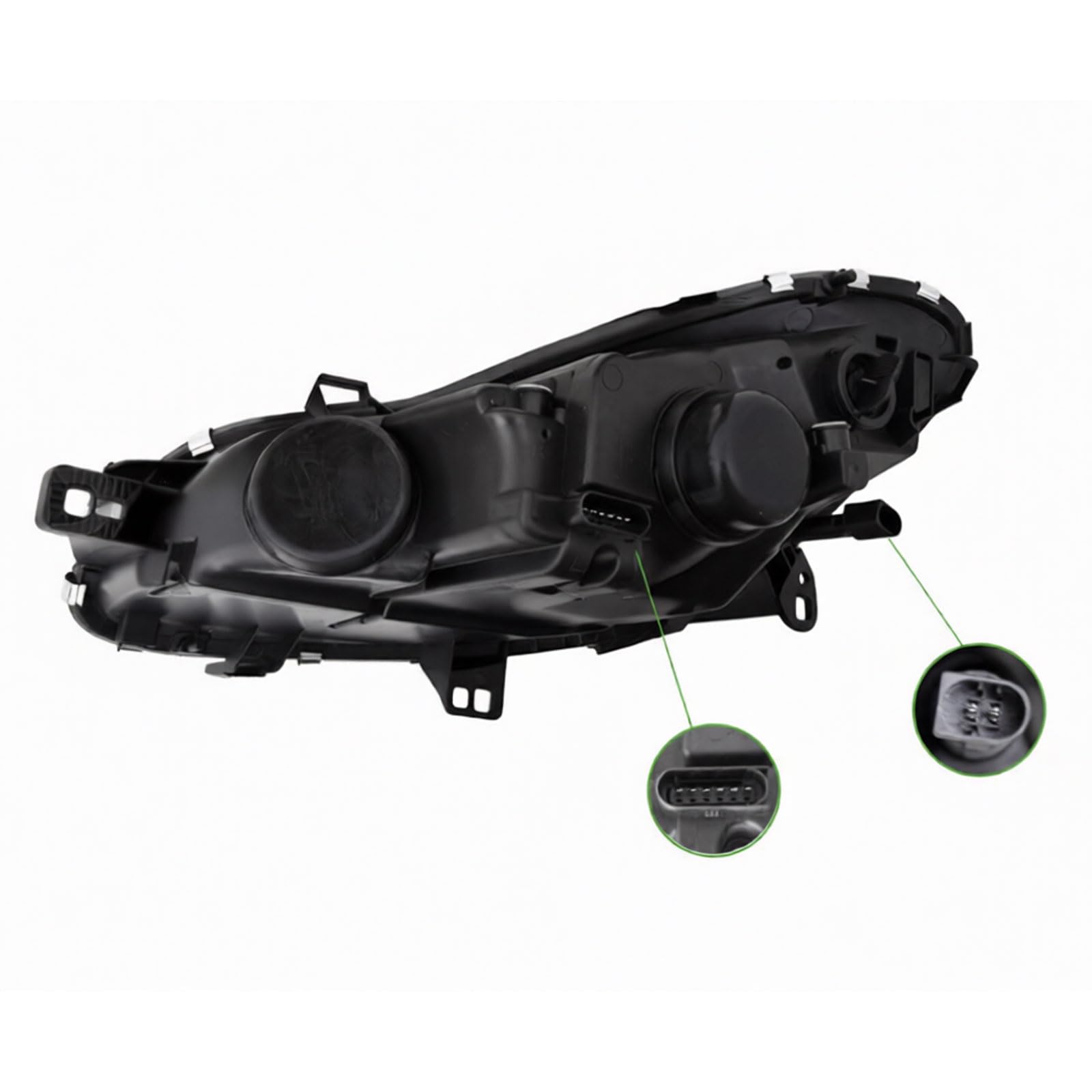 ME3054913 FANALE PROIETTORE ANTERIORE DESTRO (LATO PASSEGGERO) H7+H7 ELETTRICO CON MOTORE SPECIFICO PER SMART FORTWO DAL 2012 AL 2014. CON PARABOLA NERA. CODICE ORIGINALE A4518201259