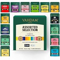VAHDAM, Assorted Tea Sampler (15 Different Variety in Individually Wrapped Pyramid Tea Bags) Long Leaf Premium Teas I Teas Gift Set I Ideas for Tea Lovers | Gifts for Women & Men