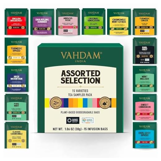 VAHDAM, los mejores surtidos de té 15 diferentes surtidos de bolsas de té de muestras paquete de regalo Paquete de variedades | Lo mejor del té negro, té verde, té Oolong, té de hierbas de la India