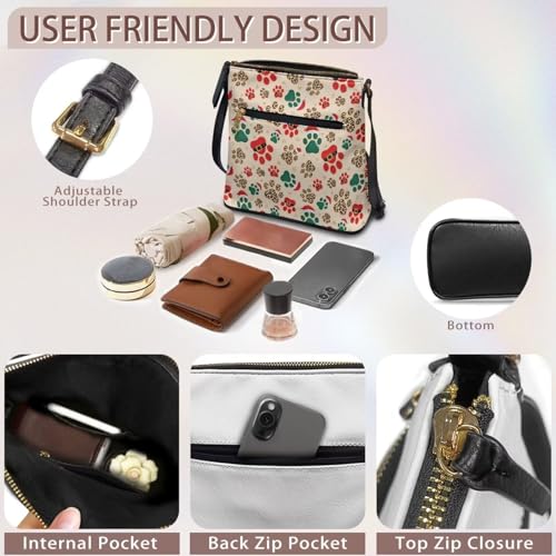 Image of Leather Purses for Women, Leather Hobo Bags for Women Travel Sling Purse Triple Zippered Pockets Shoulder Bag