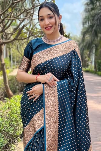 Image of Women's Kanjivaram Soft Silk Banarasi Saree With Blouse Piece | Banarasi Sari For Women | Saree with Blosepiece