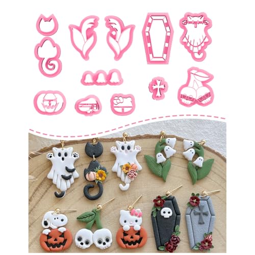 Keoker Halloween Polymer Clay Cutters - 12 Shapes Halloween Pumpkin