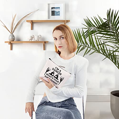 Levlo Funny Dancer Cosmetic Bag Dance Recitals Gift I'm A Dancer What's Your Super Power Makeup Zipper Pouch Bag For Dance Teams Dance Teacher (I'm A Dancer) #TOP3