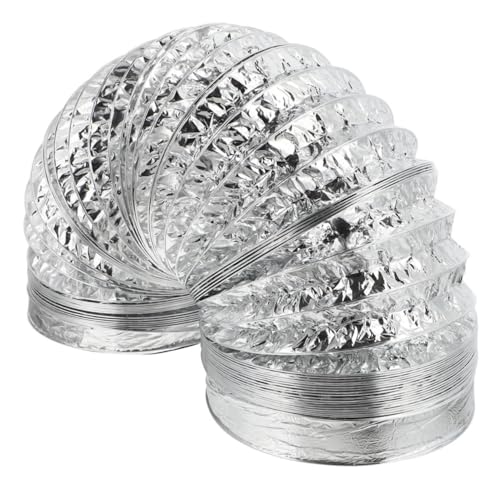 TOVINANNA Manguera de Ventilación de Aluminio Doble Capa Tubo Flexible Extensible 120X2 Metros para Extractor de Cocina y Secadora Resistente y Duradero para Ventilación Doméstica