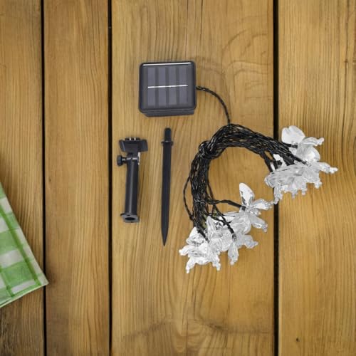 Luces solares decorativas mariposa para jardín 7m 50 LED miniatura 5