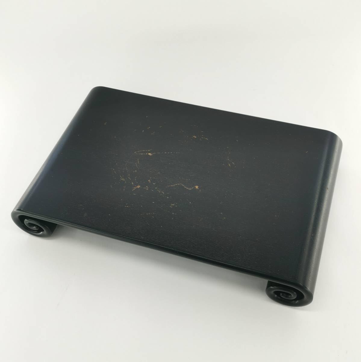 Amazon.co.jp: 木製ふじ印16号巻足花台黒塗花台飾台盆栽台香炉台置台 
