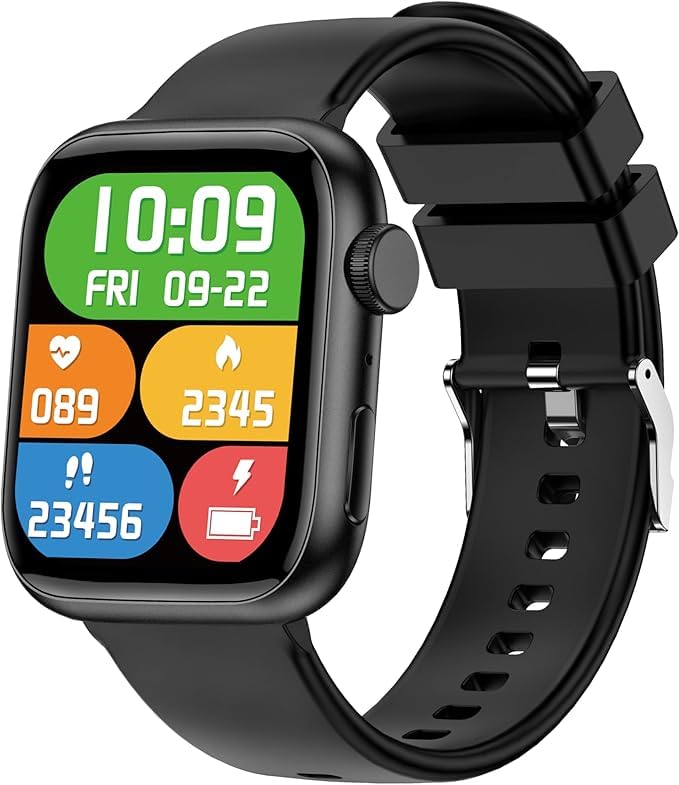 Smartwatch Uomo Donna, 1.85" Orologio Smartwatch con Chiamare/Rispondere, Molteplici modalità Sportive con Contapassi/Sonno/Cardiofrequenzimetro, IP68 Smart Watch per Andorid iOS