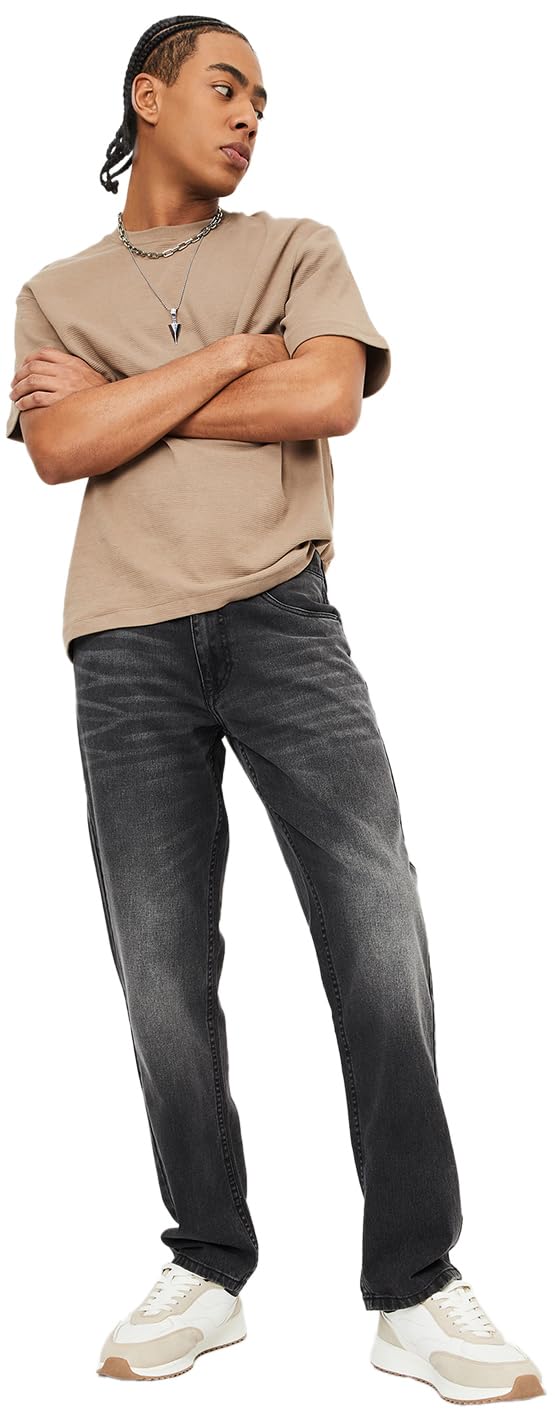 max Men's Straight Fit Solid Cotton Jeans-picture-13