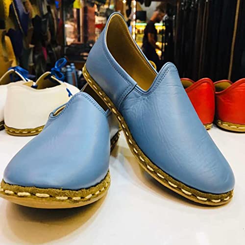 Authentic 100% Handmade Genuine Leather Women's Turkish Carik Slippers - Lightweight - Breathable (7.5, Black)4