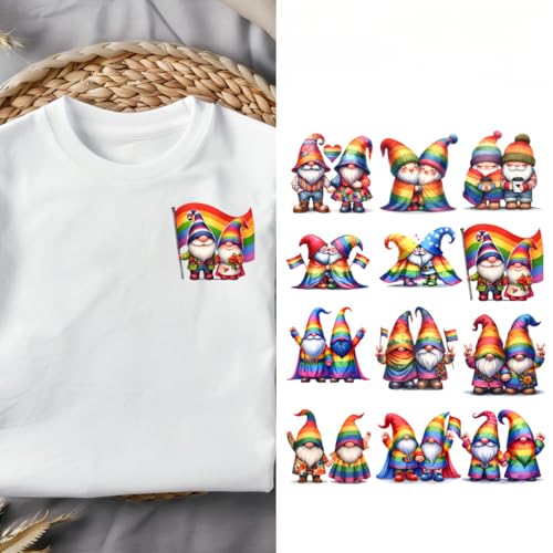 12pcs LGBT Gay Pride Month Bundle, Month Bundle Sublimation Iron On Patches Heat Transfer Stickers Decals Clothes Appliques for T-Shirt Jeans Accessories Families Clothing DIY Patches (P3)