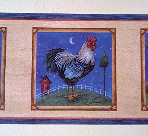 Rooster Cow Sheep Farm Animals Wallpaper Border. #TOP3