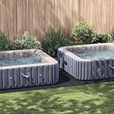 Nqyjm Bodenfolie für Pools Schwarz 640 x 321 x 0,1 cm Vliesstoff Poolabdeckung zum Poolwasser erwärmen