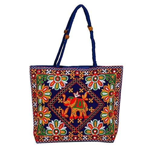 Zoya Gems & Jewellery Traditional Embroidered Rajasthani Hand Bag/Handmade Work/Purse for Girls (BLUE) Carry Bag