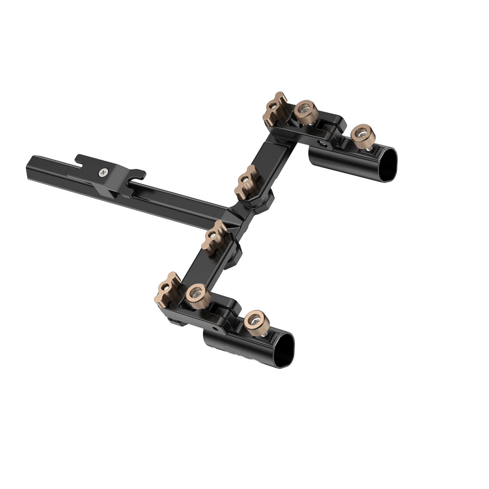 360 Degree Rotatable Double Fishing Rod Holder Heavy Duty Aluminum Double Rod Bracket for Fishing Box Chair Accessories Rotatable Rack