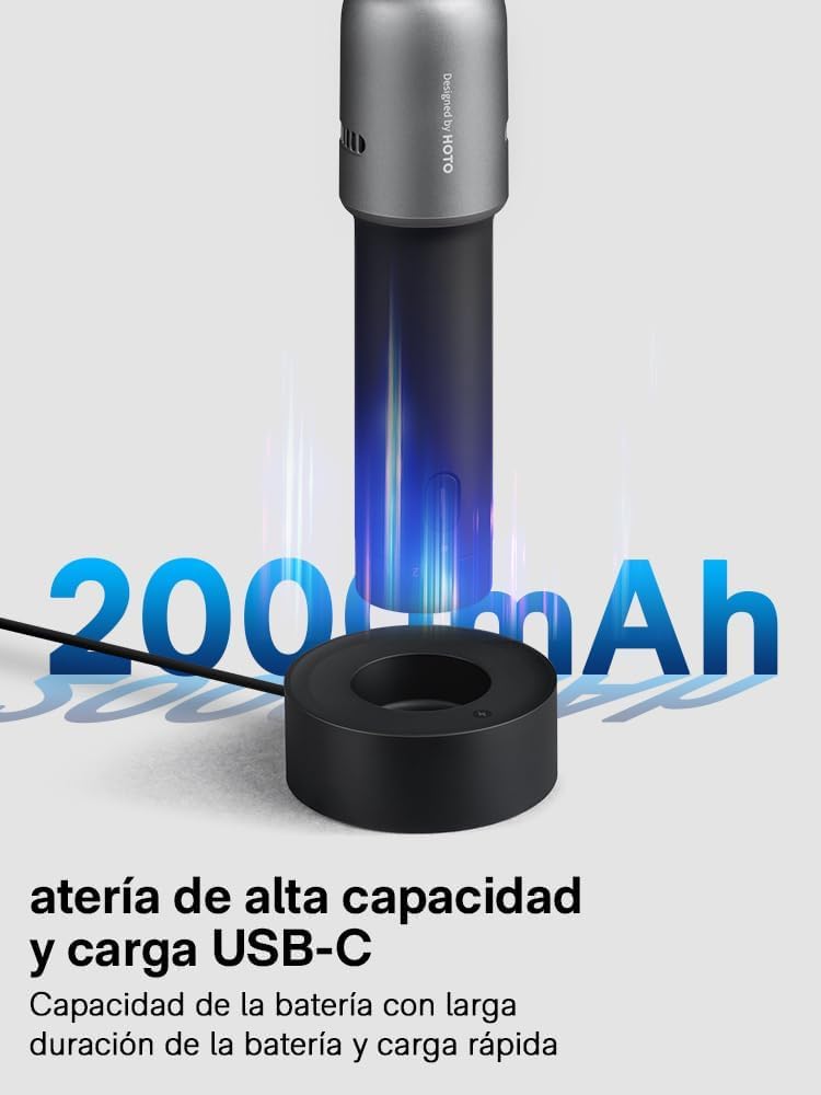 HOTO Mini Amoladora 3.6V con 35 Accesorios, Kit Rotativa | Velocidad 5000-25000 RPM, Luz LED, Pulir, Grabar, Cortar, Taladrar y DIY