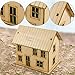 TTETTZ 1:64 Scale Miniature Wooden House Architecture Scene DIY Building for Birthday Gift, Style D