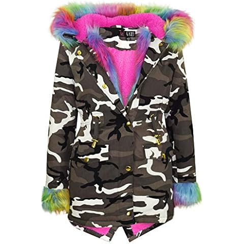 A2Z 4 Kids® - Chaqueta de Piel sintética con Capucha para niños, diseño de Camuflaje, para niños y niñas Cover