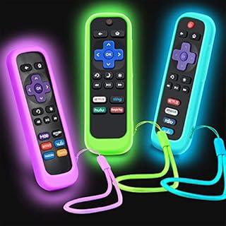 3Pack Case for Roku Remote, Cover for Hisense Roku TV Steaming Stick / Express Universal Replacement Controller Silicone Sleeve Skin Glow in The Dark