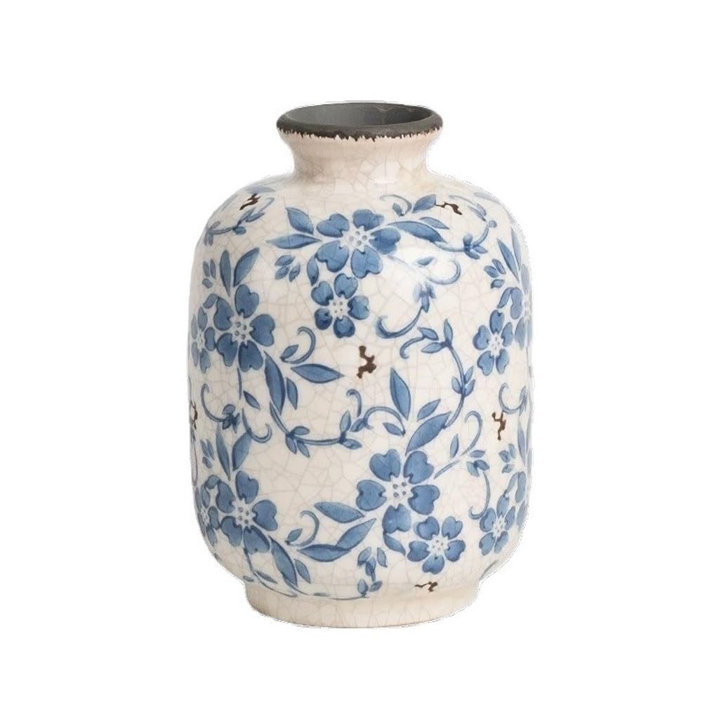 Vases for Flowers Retro Ice Crack Ceramic Vase Living Room Flowers And Entrance Creative Ornaments Flower Vases Decorative(A)