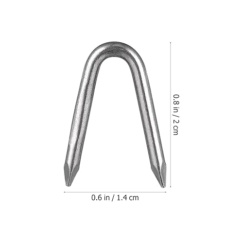 Miniatura 3 de YARNOW 70 clavos en forma de U, grapas para valla de alambre, grapas de red de metal, para tienda en casa