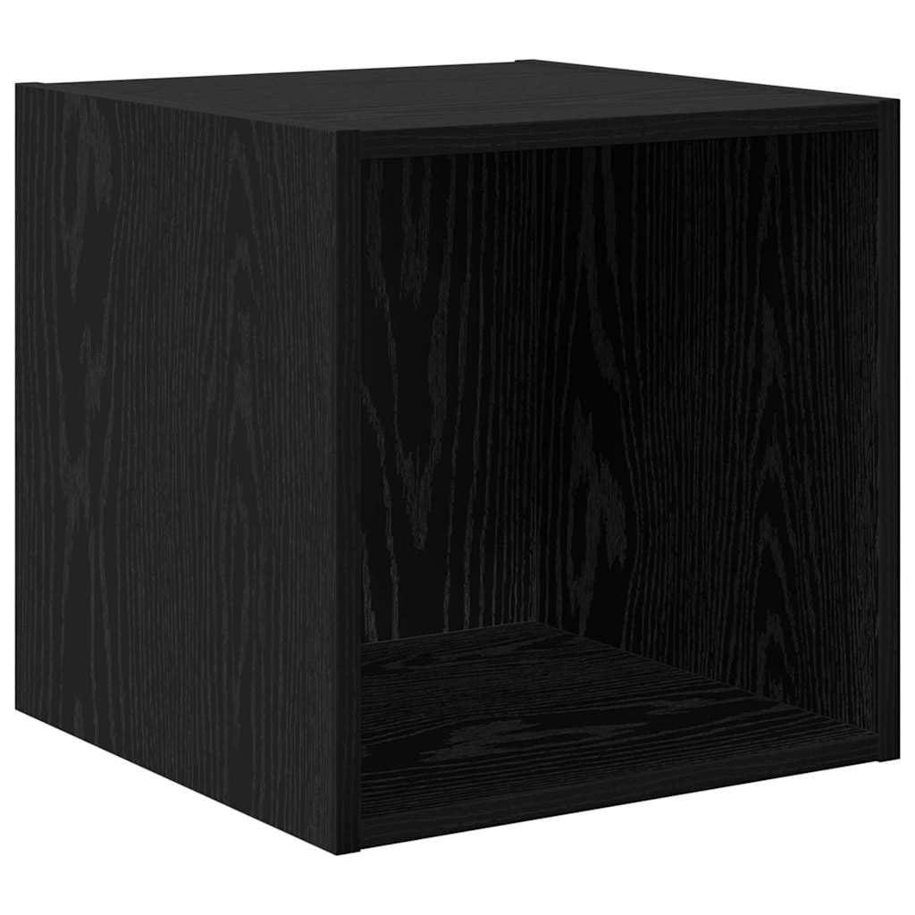 4-częściowy zestaw szafek pod telewizor, wygląd czarnego dębu, 37 x 37 x 72 cm, montaż ścienny, nowoczesne centrum rozrywki do salonu, sypialni, zajmuje mało miejsca