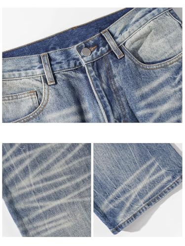 Men's Spring Summer Autumn Jeans Loose Straight American Casual Long Pants4