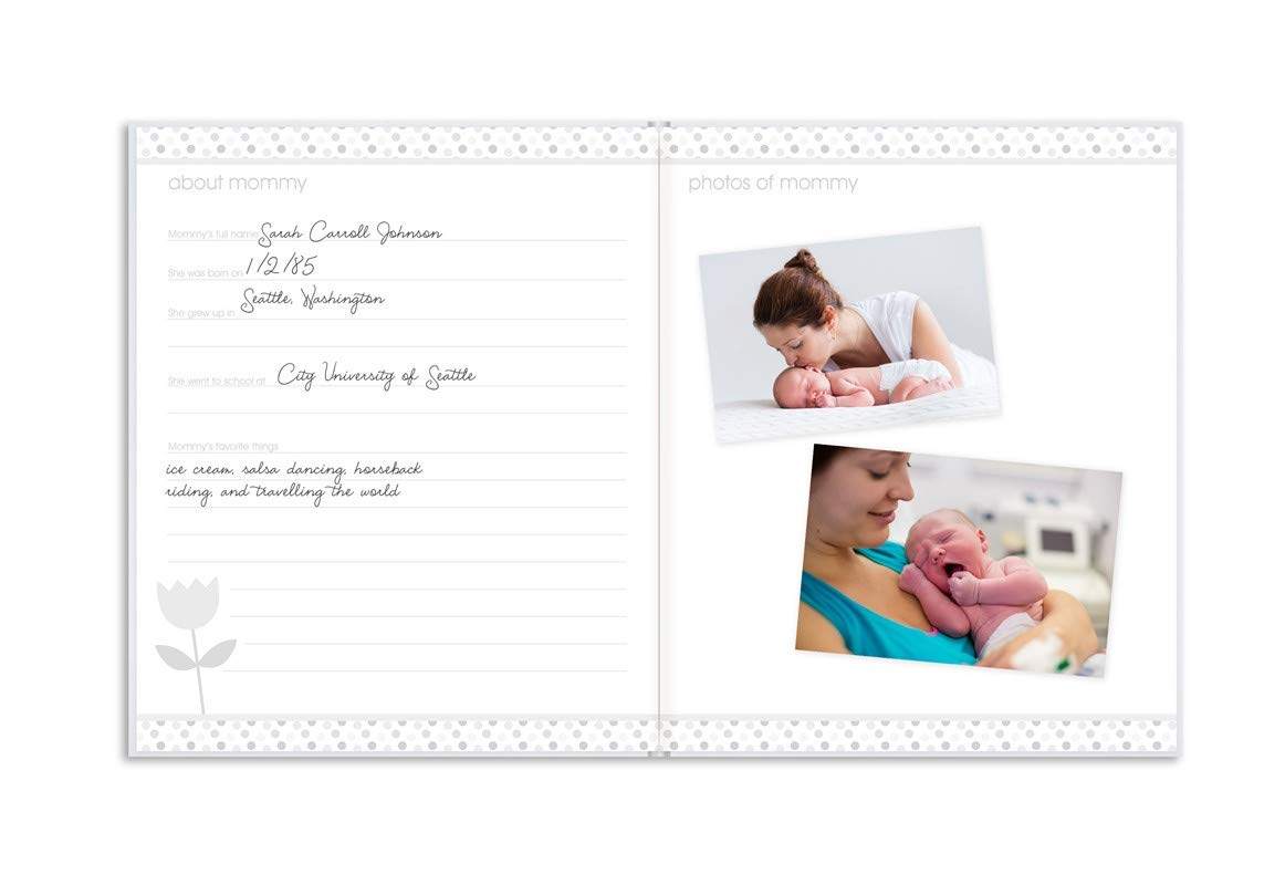 Pearhead First 5 Years Baby Memory Book with Sonogram Photo Insert, Black and Gold Polka Dot, Baby Keepsake Memory Book - Image 4