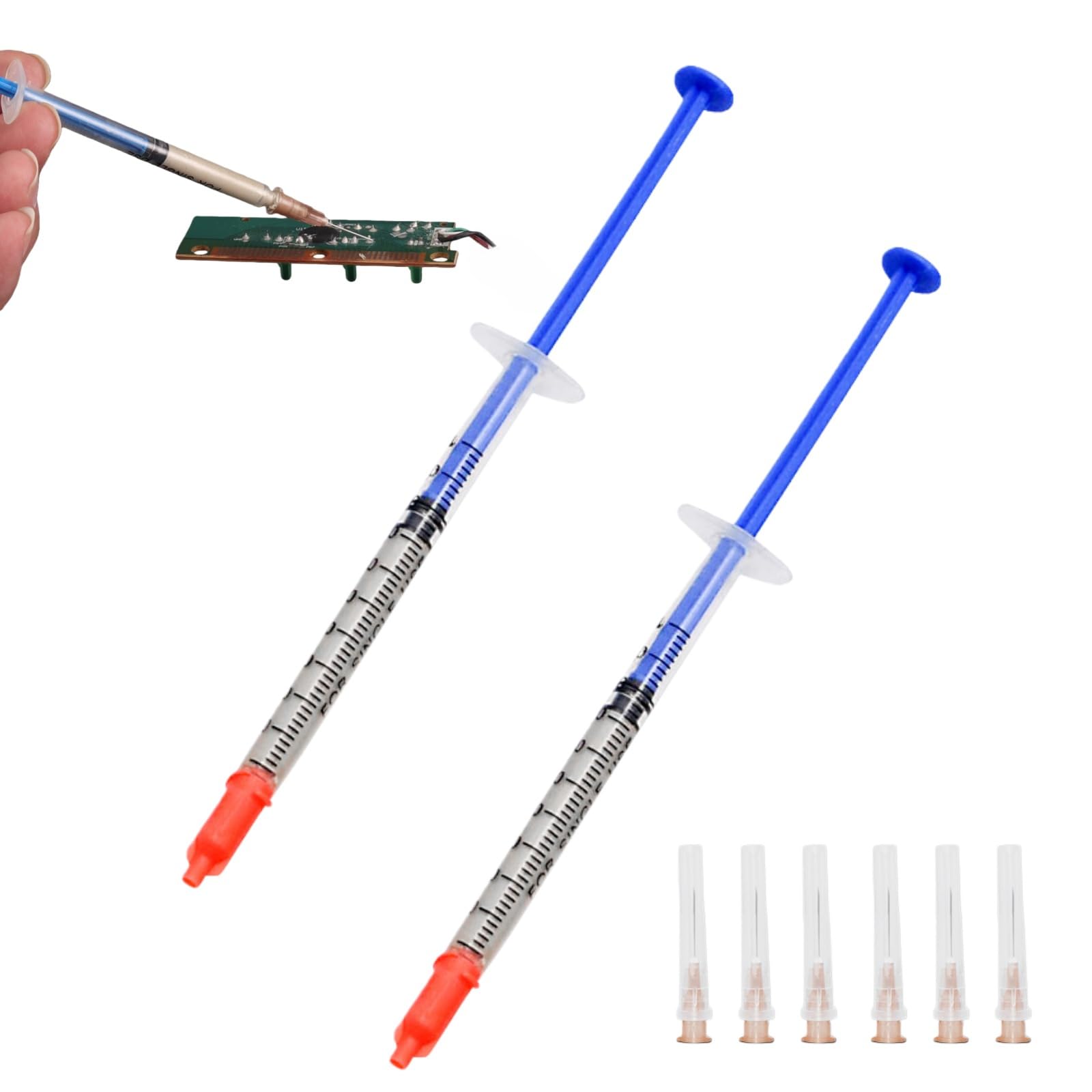 2PCS Liquid Metal Conductive Glue,0.2ml Metal Adhesive,CPU Thermal Paste,Silver Me/tal Paint for Circuit Repair,Strong Weld & Bond for Me/tal Repair,Conductive Paint for Electronics