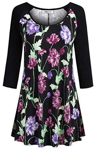 Helloacc Dressy Tops for Women,Checked Shirts Flowy Summer Blouses Going Out Tops 3/4 Sleeve Sexy Club Wear Daily Party Tops Amazon Wardrobe Women's Fashion Shirts 2019 Juniors Top Black Green L