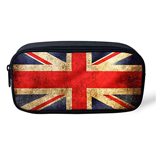 SEANATIVE Trousse à crayons multifonctionnelle avec drapeau de l'Angleterre - Trousse de maquillage en toile pour enfant