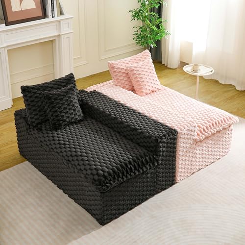Image of KEIKI 2Seat Modular Turtle Velvet Sofa Couch for Living Room Small Space Comfort Seekers Homeowners Warm Inviting Comfy Supportive Rest Space Elegant Premium Premium Design Pink