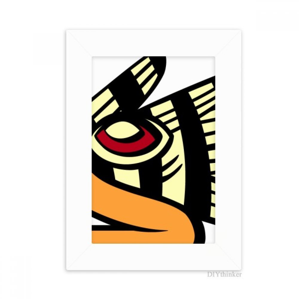 Águila de dibujo marco de fotos abstracto blanco 5x7 de sobremesa