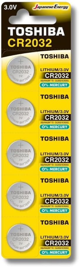 Toshiba Cr2032 3V Lithium Coin Battery, Pack of 5