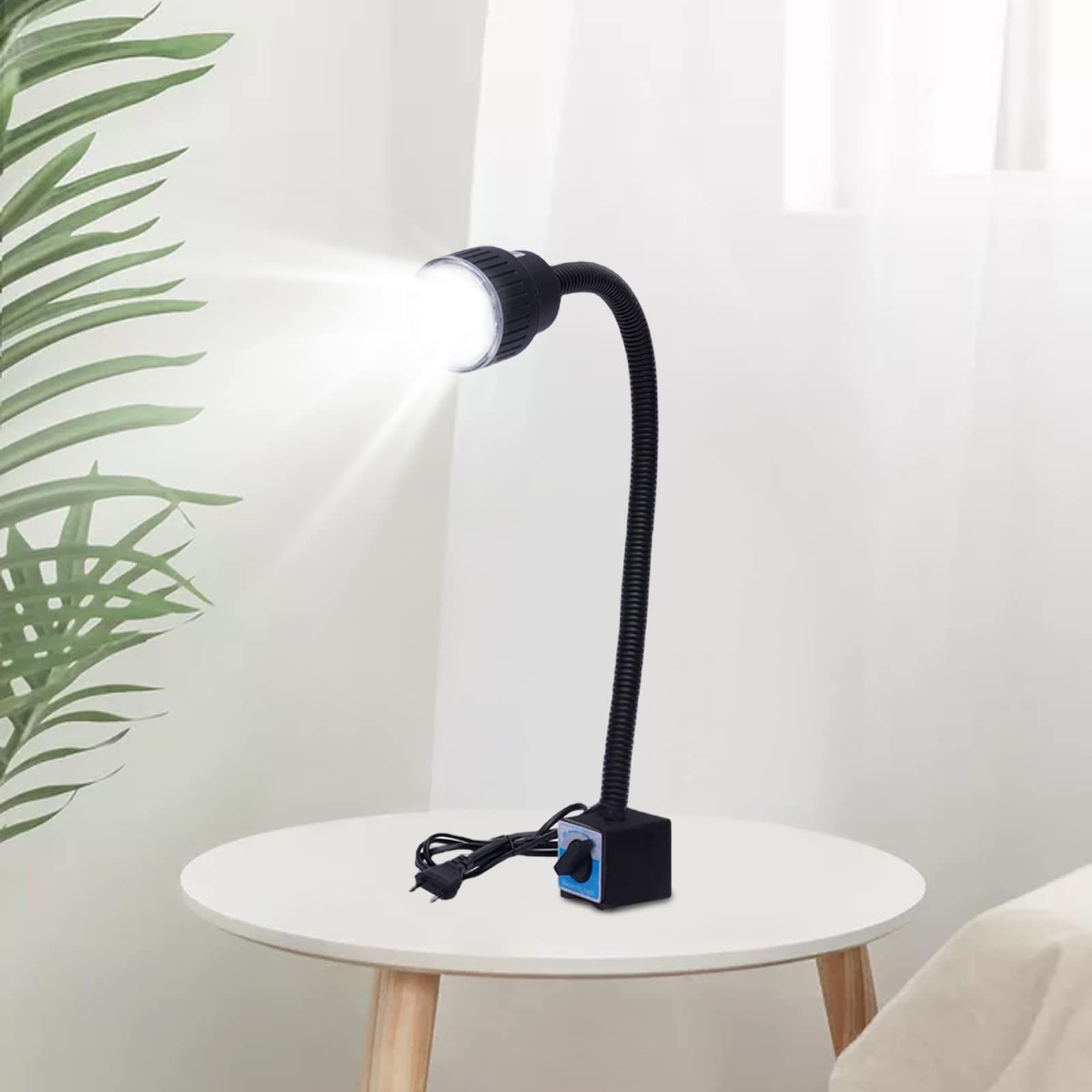 Lampa robocza LED z podstawą magnetyczną, 10 W, 50 cm, łabędzia szyja, 6500 K, białe światło do maszyn CNC