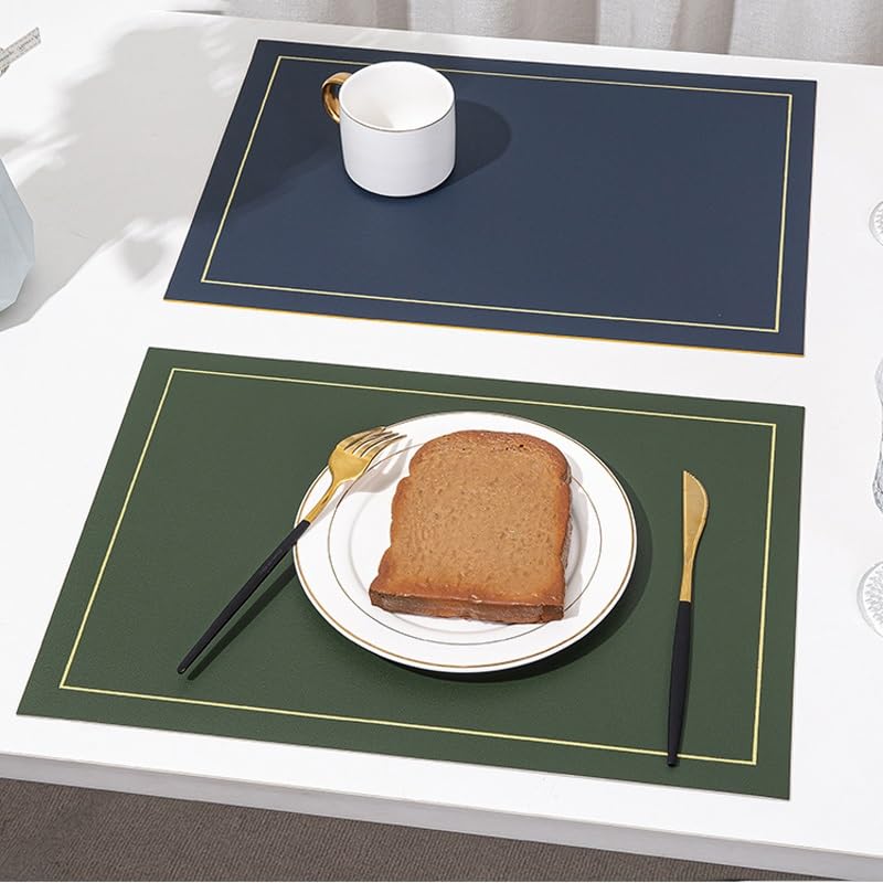 Anti-chaleur set de table en cuir bicolore pour table en bois