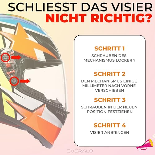 Everalo Kompatibel mit Agv K1 Visier - K3sv - K5 - K5s - K1s - S4sv - Horizon - Skyline - Strada - Stealth sv - Compact - Helmvisier Aftermarket Pinlock Ready (Verspiegelt)