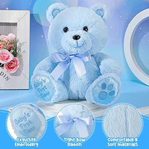 Chalyna 10 Inch Bear Stuffed Animal First Bear Baby Shower Bear Plush Toy For Wedding Birthday Mothers Day Party Favor Gift (Blue) #TOP2