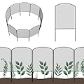 OUSHENG Mesh Decorative Garden Fence Fencing, 24in (H) x 27ft (L) Dog Barrier Outdoor for Yard, Rustproof Metal Wire Panels Border Blockers for Small Animal Rabbit, Black Arched