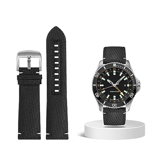 Bracelet nylon 22mm étanche pour Mido Ocean Star M042 boucle robuste homme