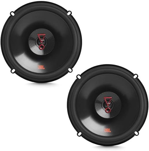 JBL Stage3 627FHI - 450W Max 6"(16Cm), 2 Way Coaxial Speakers, Plus One Woofer Cone, Edge Driven Dome Tweeters, Vented Basket Frame Design,...