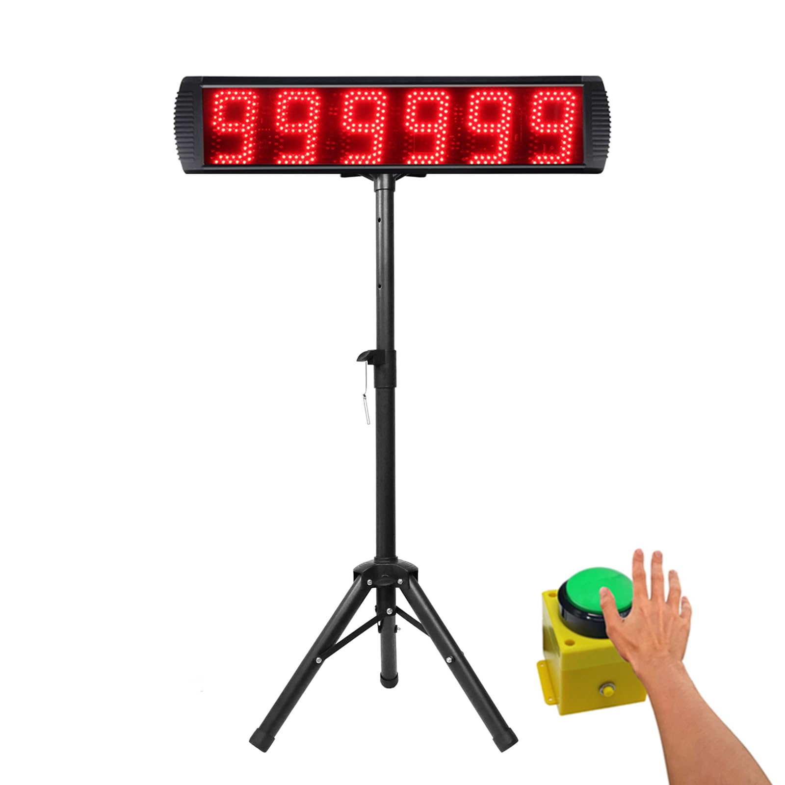 Race Timing Clock with Tripod for Running Events, 5 Inch LED Race Clock with Button Control Large Countdown/Count up Clocks Digital Timer for Home