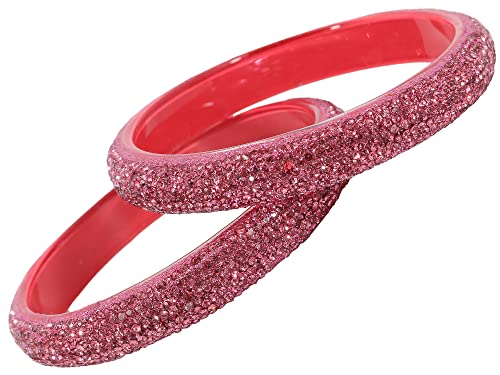 Image of NMII Glass with Zircon Gemstone and Glitter Kada Set For Women and Girls