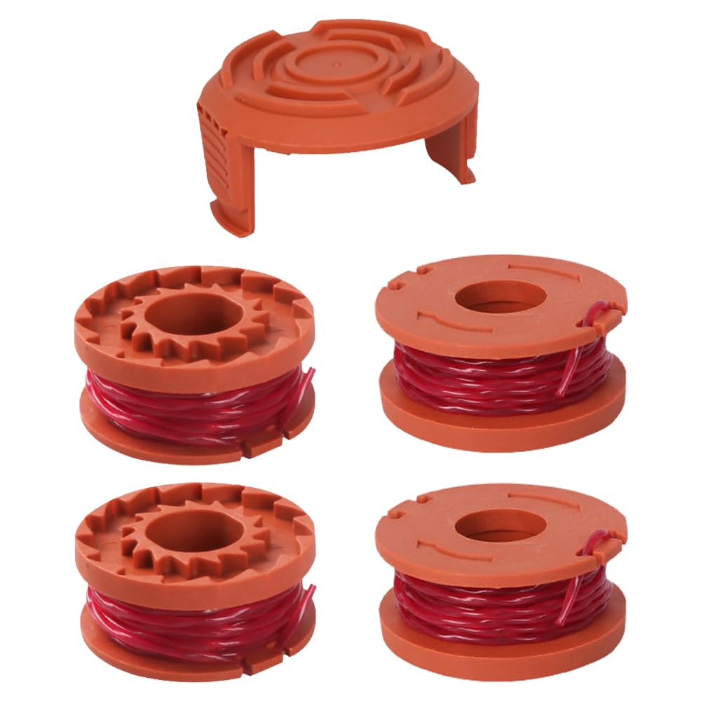 Dcszgzw Xrs1-Wox-4+1 Spool Replacement Parts, Compatible With Worx Lawn Trimmers Replace Cgt183a Cgt18la1 Wg180 Wg150 Wg152 Wg153 Wg163 Wa0010 Trimmer Spools(4 Spool+1 Cap)