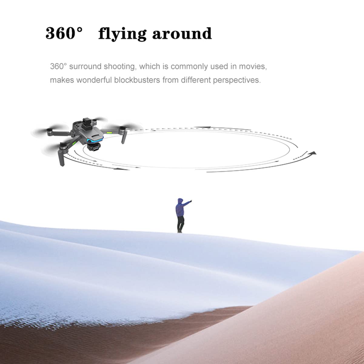 Mini Drone per Bambini, Adulti, Quadricottero RC per Principianti, Doppia Fotocamera 8K, Fotografia in Movimento, Volo di Traiettoria, Volo ad Altezza Fissa, Decollo con Un Tasto