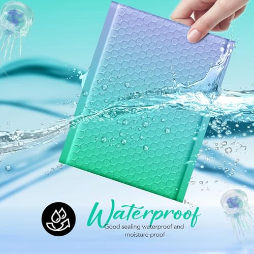 Image of Fuxury Cute Design Bubble Mailers 6x10 inch 600 Pack Opaque Padded Envelopes | Usable Size 6x9 inch Durable Pattern Bubble Shipping Envelopes for Mailing Jewelry Thick Bubble Padded Mailers Fairyland Green
