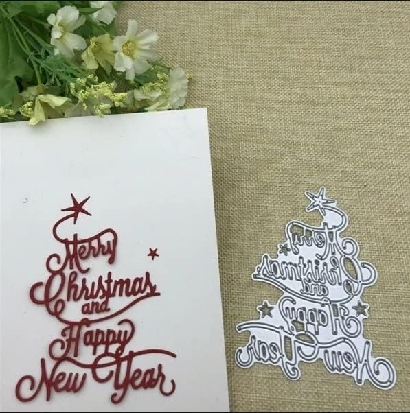 Miniatura 3 de Troqueles de metal para árbol de Navidad, troqueles de corte de árbol de Año Nuevo, plantillas de corte de tarjetas, plantillas de papel para